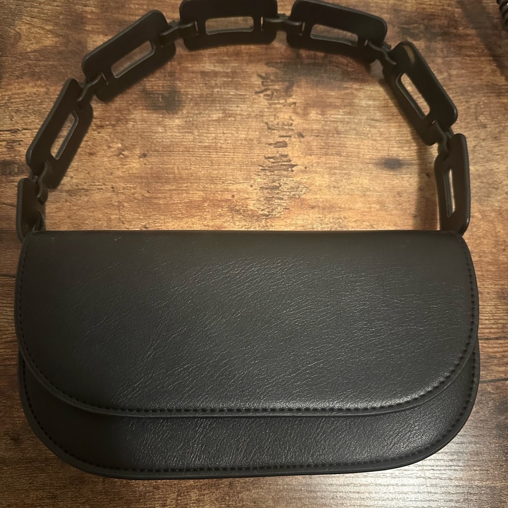 Melie Bianco Inez Black Recycled Vegan Shoulder Bag